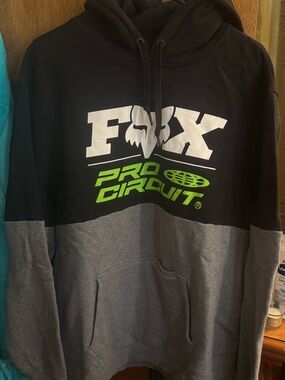 Fox Pro Circuit Black, Gray & Neon Green Crewneck Sweatshirt